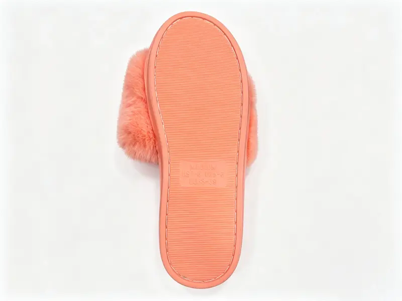 Fuzzy Fur Indoor House Bedroom Slipper for Women with anti-slippery outsole texture for indoor walking